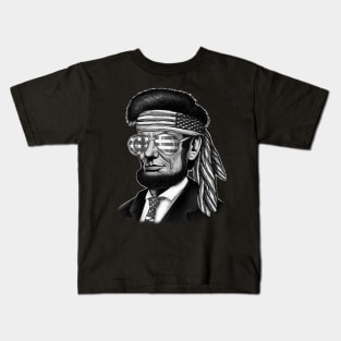 Abraham Lincoln portrait American flag Kids T-Shirt